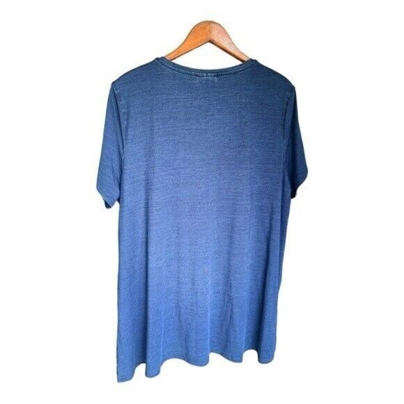 NEW Pure Jill Indigo Blue T-Shirt Dress Size XL Short Sleeve V Neck Dress - Picture 3 of 10